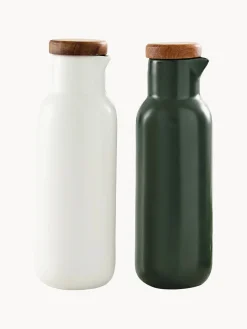 Aceiteras Y Vinagreras|Aceiteras Y Vinagreras>ladelle Aceitera y vinagrera de porcelana y madera Essentials, 2 uds. Blanco Off White y gris antracita brillante