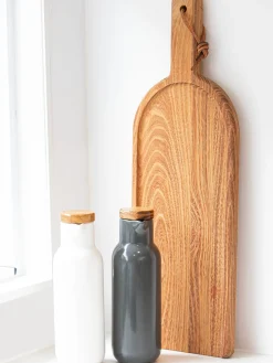 Aceiteras Y Vinagreras|Aceiteras Y Vinagreras></noscript>ladelle Aceitera y vinagrera de porcelana y madera Essentials, 2 uds. Blanco Off White y gris antracita brillante