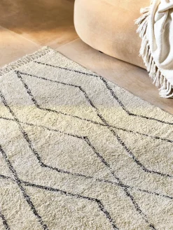 Best Alfombra artesanal de algodón con flecos Bina Rectangular|Alfombras Rectangulares