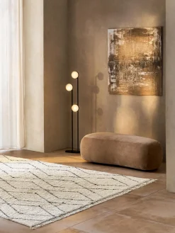 Best Alfombra artesanal de algodón con flecos Bina Rectangular|Alfombras Rectangulares