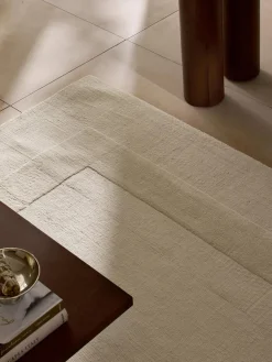 Rectangular|Alfombras Rectangulares>Westwing Collection Alfombra artesanal de algodón texturizada Dania Blanco crema