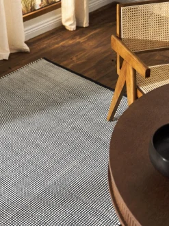 Rectangular|Alfombras Rectangulares>Westwing Collection Alfombra artesanal de lana Amaro Negro, blanco crema