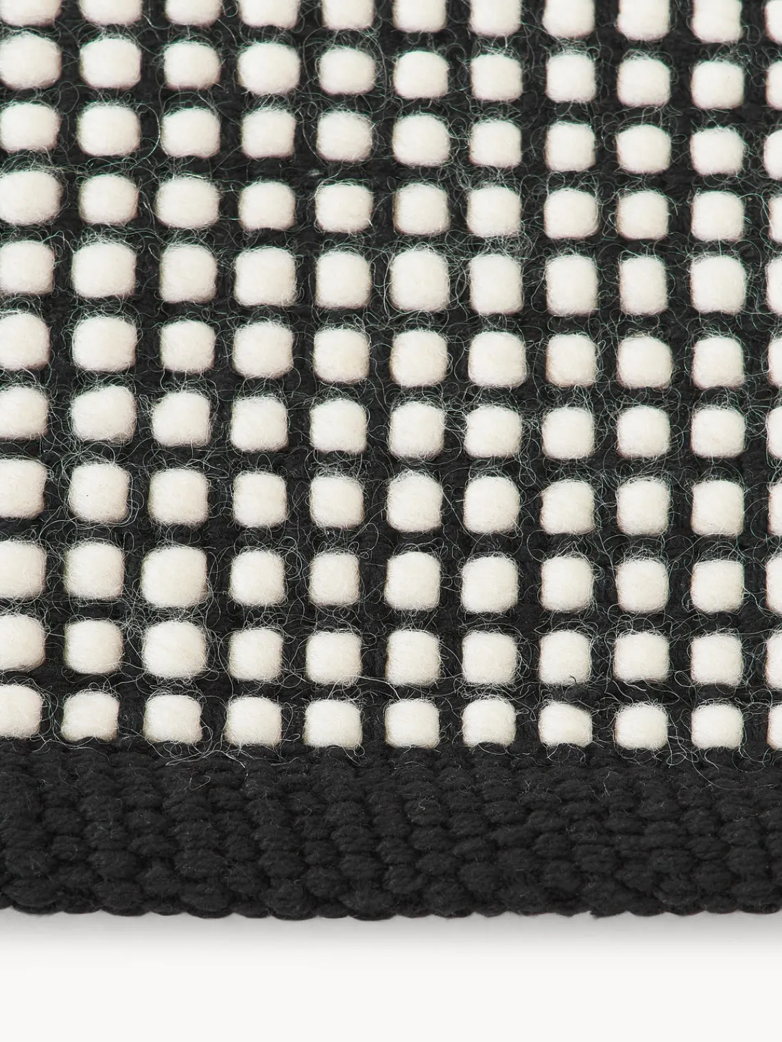 Rectangular|Alfombras Rectangulares>Westwing Collection Alfombra artesanal de lana Amaro Negro, blanco crema