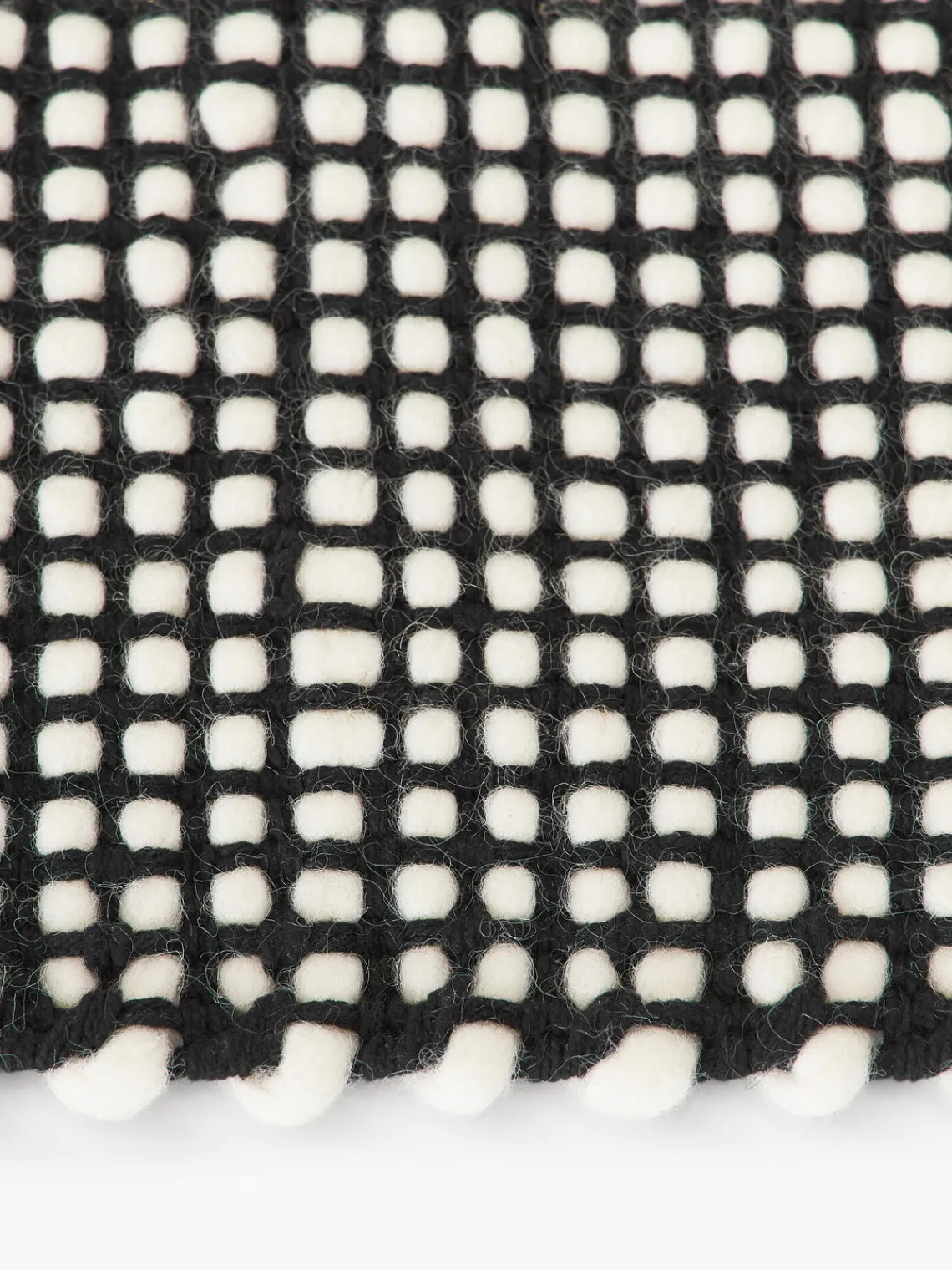 Rectangular|Alfombras Rectangulares>Westwing Collection Alfombra artesanal de lana Amaro Negro, blanco crema