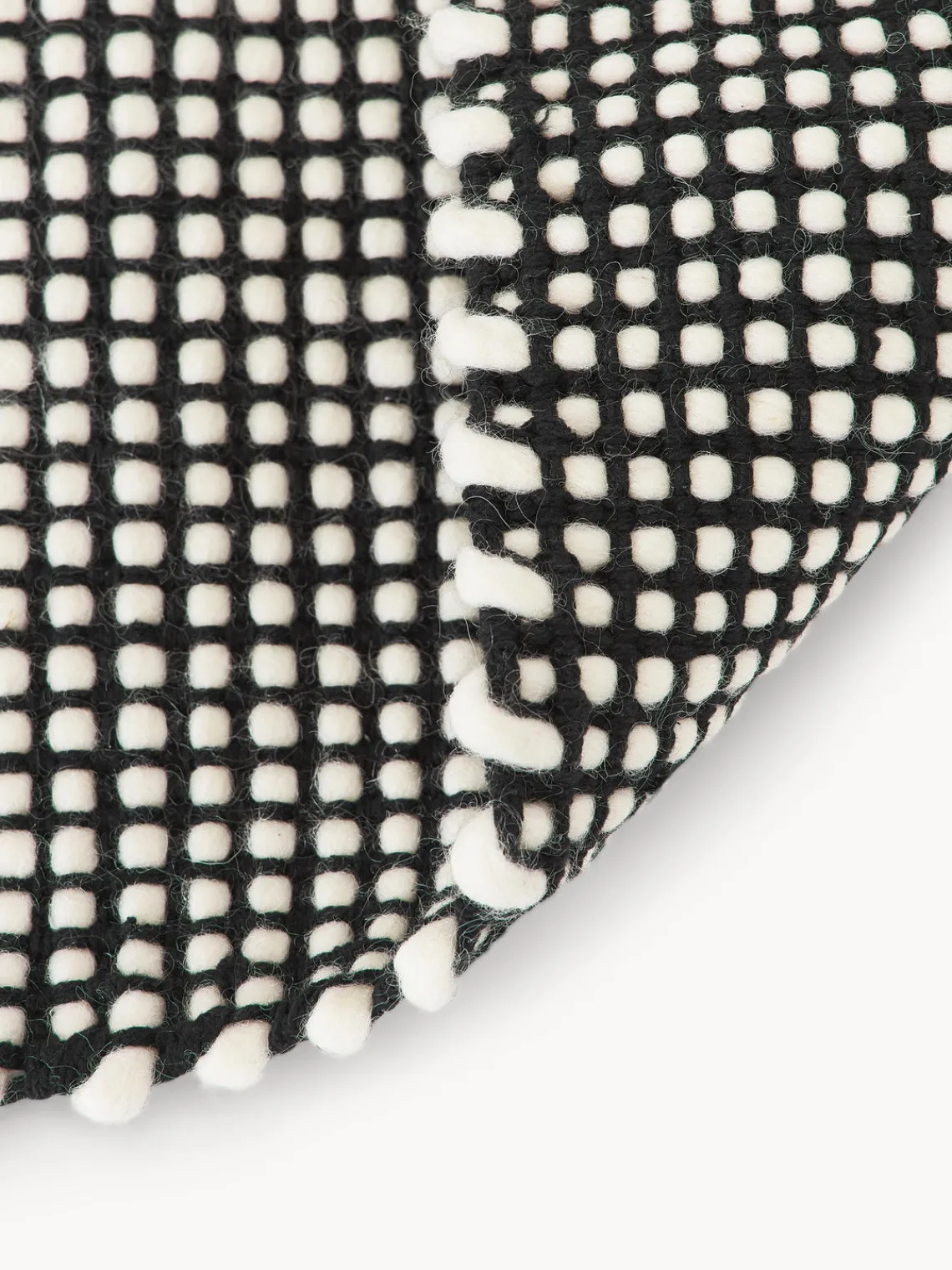 Rectangular|Alfombras Rectangulares>Westwing Collection Alfombra artesanal de lana Amaro Negro, blanco crema