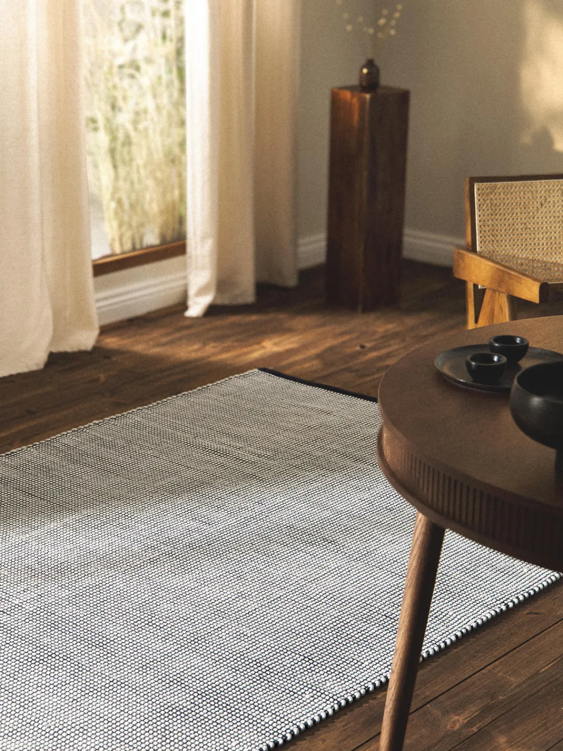 Rectangular|Alfombras Rectangulares>Westwing Collection Alfombra artesanal de lana Amaro Negro, blanco crema