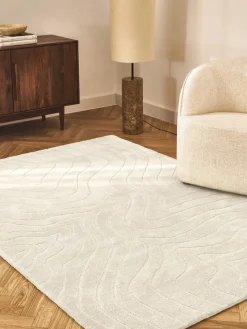 Rectangular|Alfombras Rectangulares>Westwing Collection Alfombra artesanal de lana Aaron Blanco crema