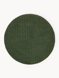 Redonda|Alfombras Rectangulares>Westwing Collection Alfombra artesanal de lana Mason Verde oscuro