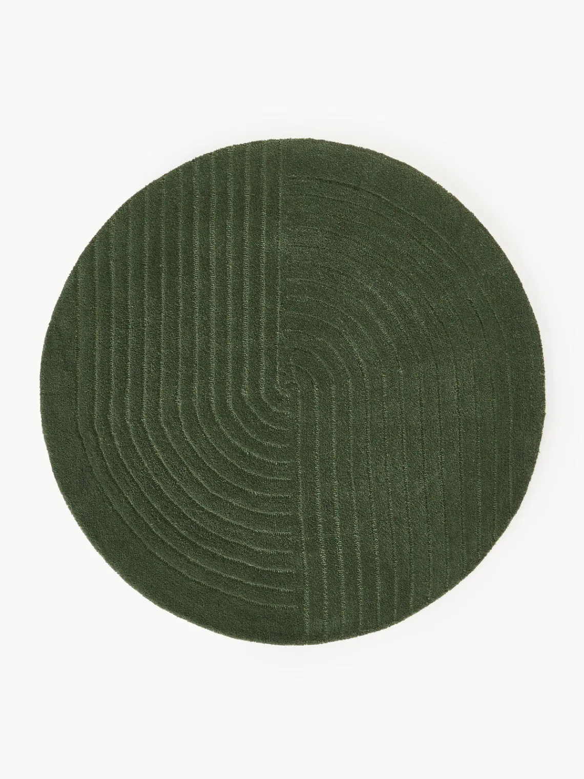 Redonda|Alfombras Rectangulares>Westwing Collection Alfombra artesanal de lana Mason Verde oscuro