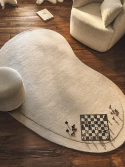 Alfombra artesanal de lana con forma orgánica Kadey Alfombras Rectangulares|Alfombras