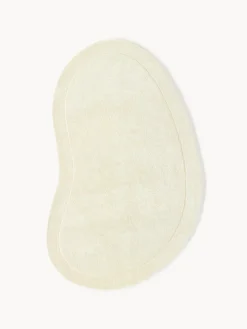 Alfombras Rectangulares|Alfombras>Westwing Collection Alfombra artesanal de lana en forma orgánica Kadey Blanco crema