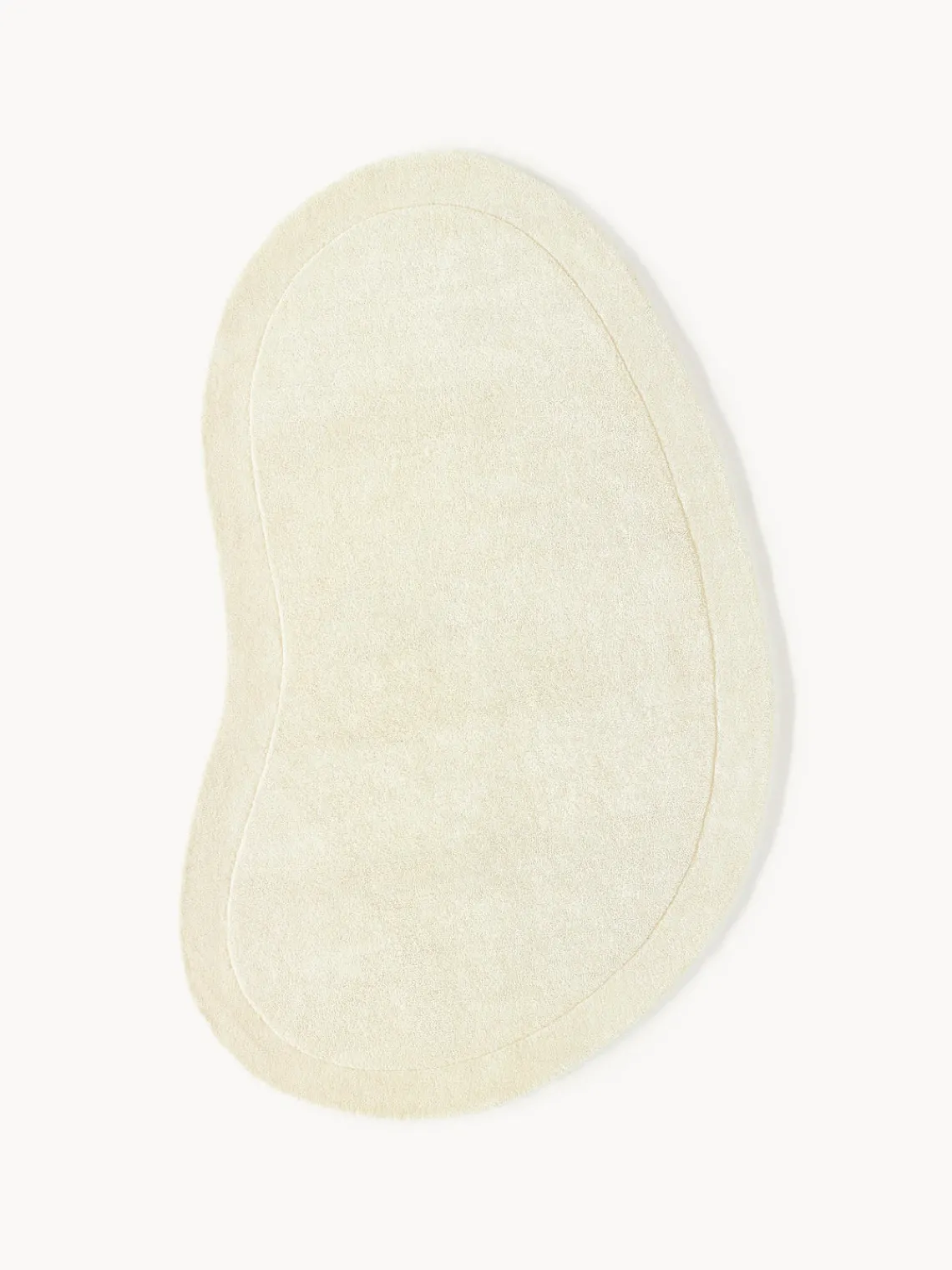 Alfombras Rectangulares|Alfombras>Westwing Collection Alfombra artesanal de lana en forma orgánica Kadey Blanco crema