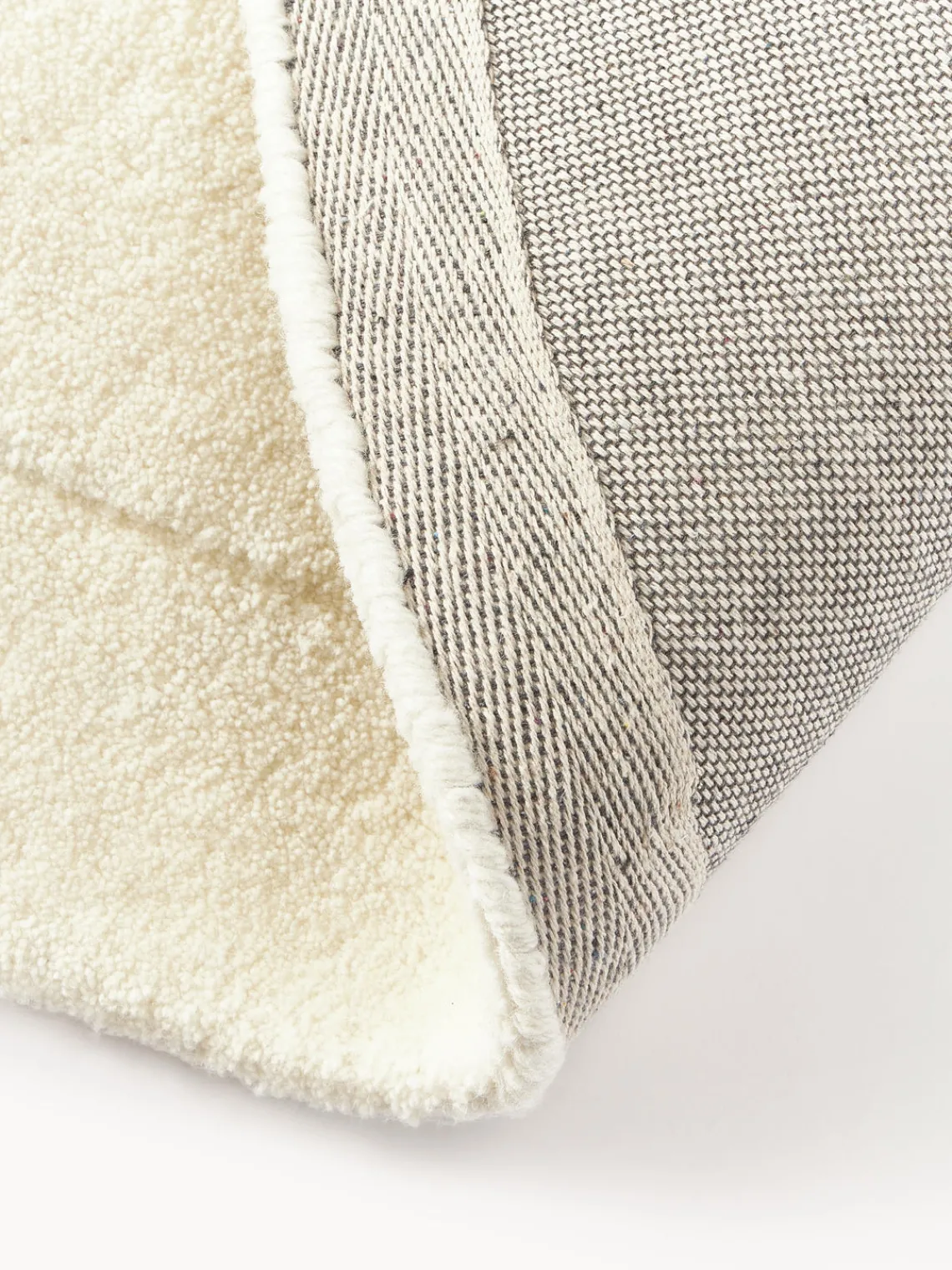 Alfombras Rectangulares|Alfombras>Westwing Collection Alfombra artesanal de lana en forma orgánica Kadey Blanco crema