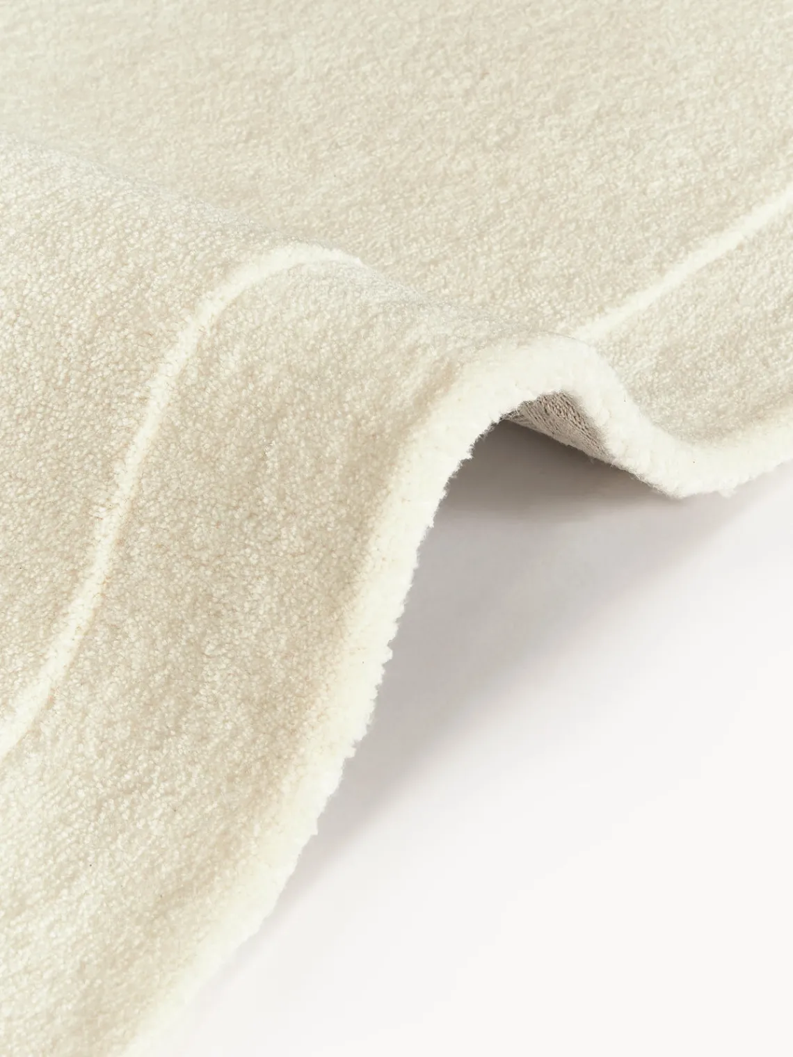 Alfombras Rectangulares|Alfombras>Westwing Collection Alfombra artesanal de lana en forma orgánica Kadey Blanco crema