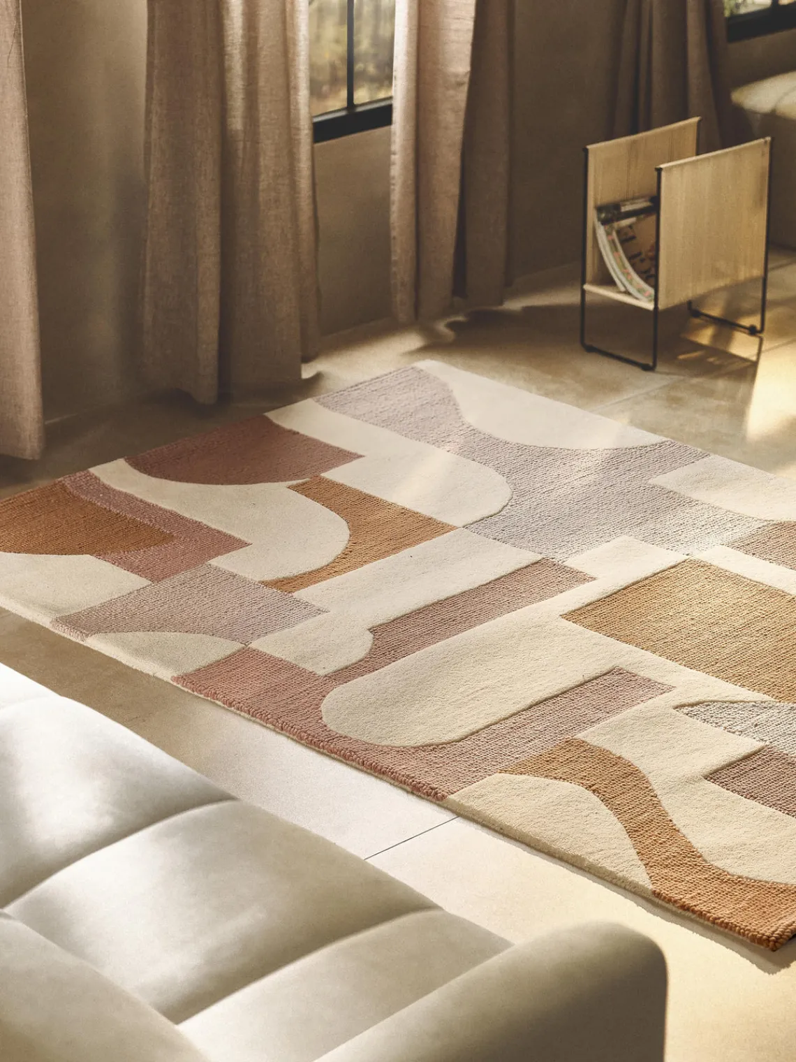 New Alfombra artesanal de lana texturizada Corin Rectangular|Alfombras Rectangulares