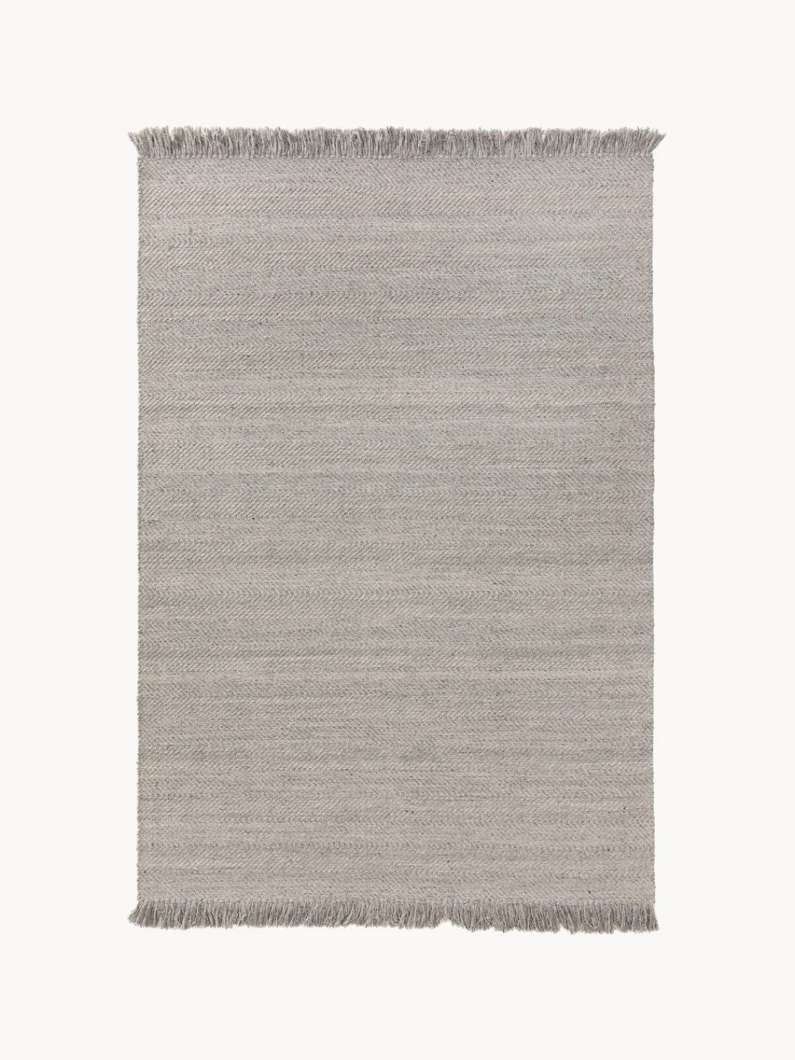 Rectangular|Alfombras Rectangulares>benuta Alfombra artesanal de lana con flecos Lars Greige