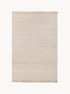 Clearance Alfombra artesanal de lana con flecos Lars Rectangular|Alfombras Rectangulares