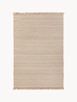 Sale Alfombra artesanal de lana con flecos Lars Rectangular|Alfombras Rectangulares