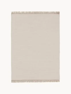 Rectangular|Alfombras Rectangulares>benuta Alfombra artesanal de lana con flecos Liv Beige claro