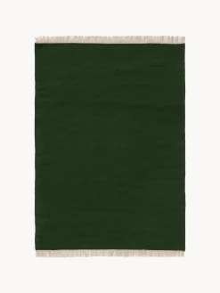 Alfombra artesanal de lana con flecos Liv Rectangular|Alfombras Rectangulares