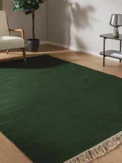 Alfombra artesanal de lana con flecos Liv Rectangular|Alfombras Rectangulares