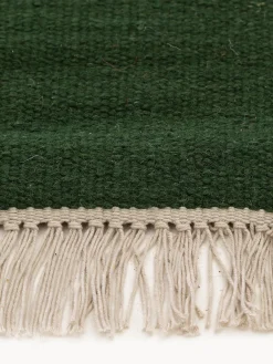 Alfombra artesanal de lana con flecos Liv Rectangular|Alfombras Rectangulares