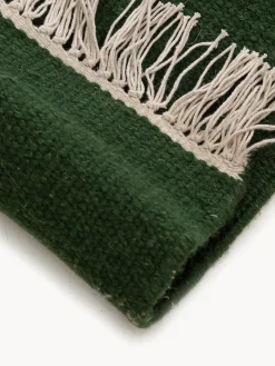 Alfombra artesanal de lana con flecos Liv Rectangular|Alfombras Rectangulares