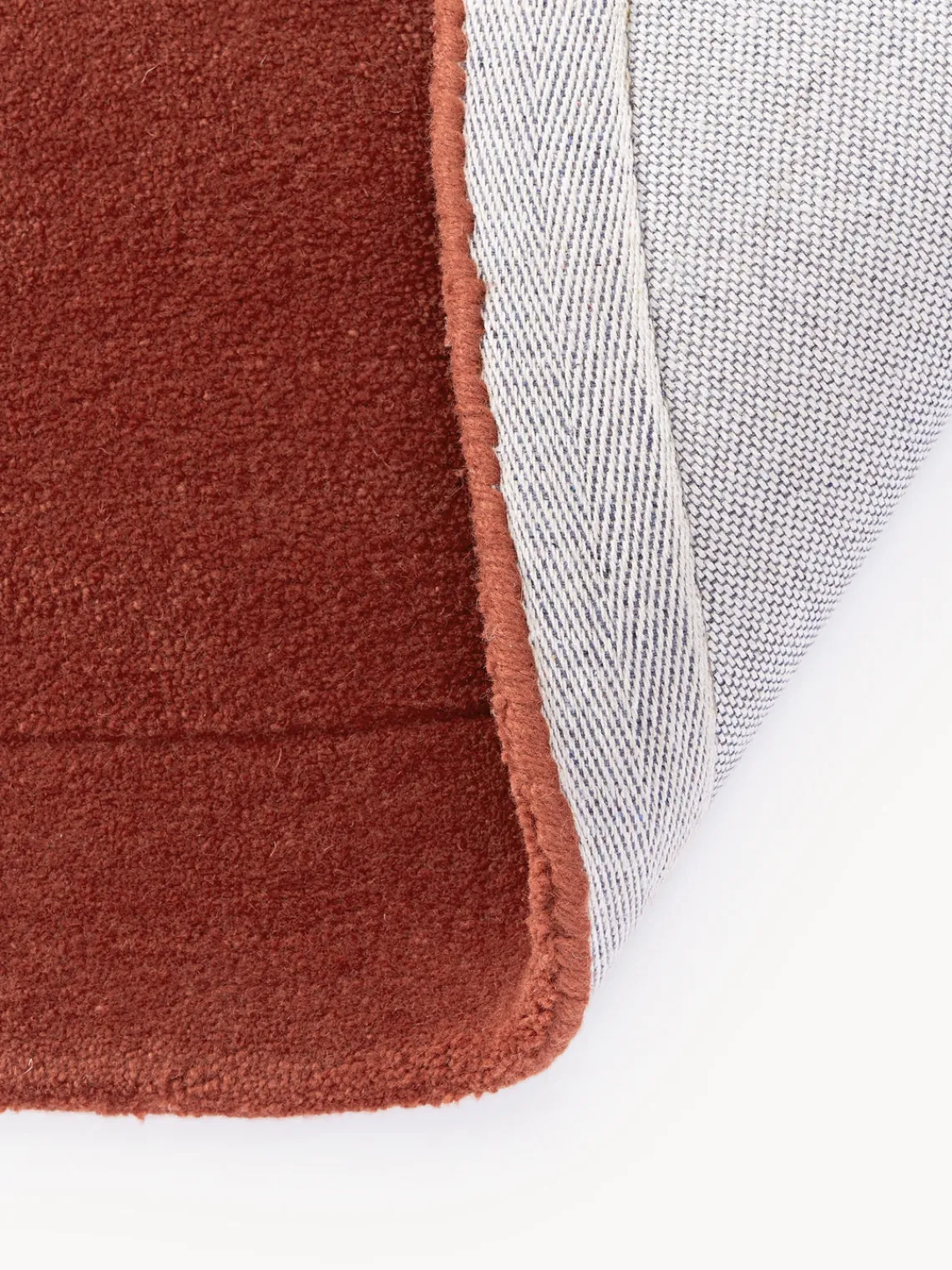 Alfombras Rectangulares|Alfombras>Westwing Collection Alfombra artesanal de lana con forma orgánica Kadey Terracota