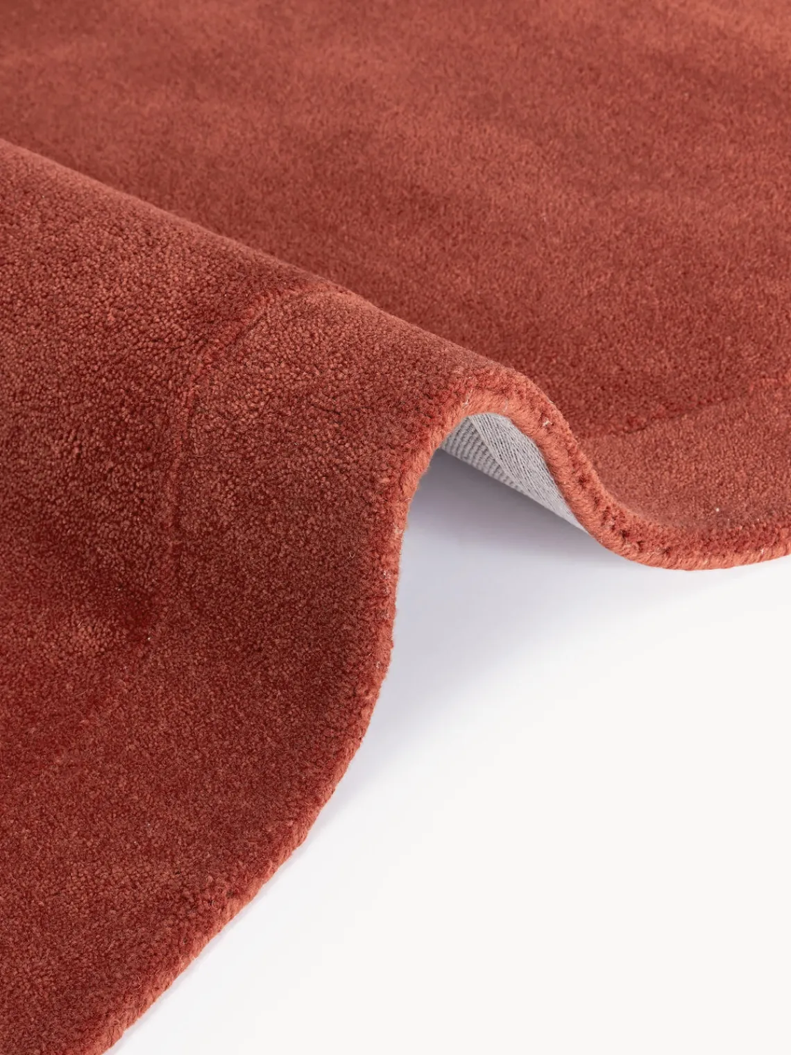 Alfombras Rectangulares|Alfombras>Westwing Collection Alfombra artesanal de lana con forma orgánica Kadey Terracota