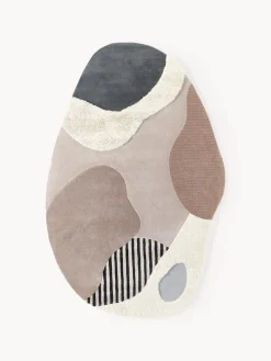 Alfombras Rectangulares|Alfombras>Westwing Collection Alfombra artesanal de lana texturizada Silas Tonos grises y beige