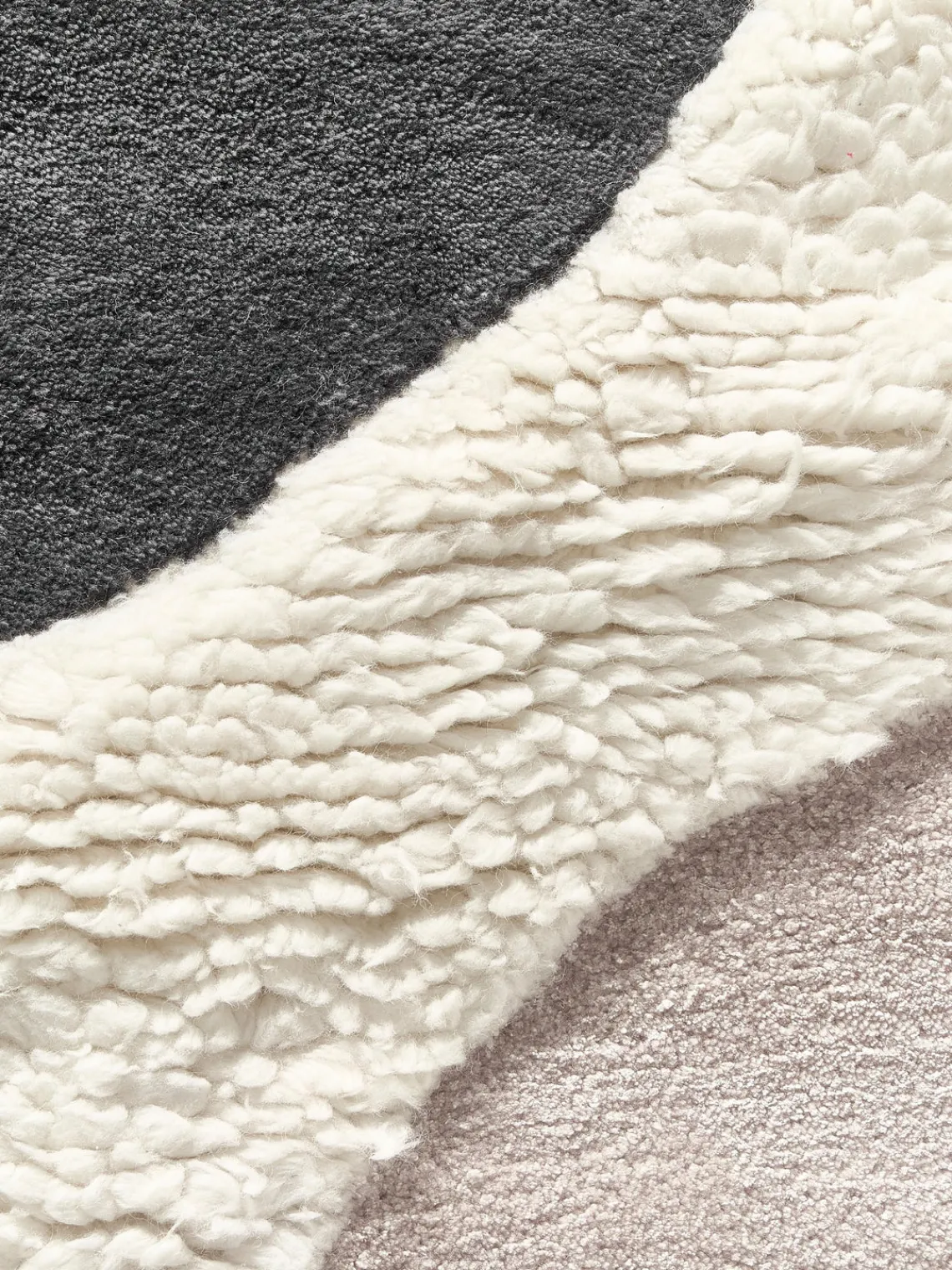 Alfombras Rectangulares|Alfombras>Westwing Collection Alfombra artesanal de lana texturizada Silas Tonos grises y beige