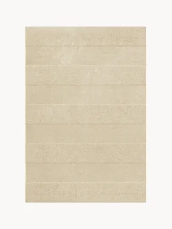 New Alfombra artesanal de lana de pelo corto Sicilian Stripe Rectangular|Alfombras Rectangulares