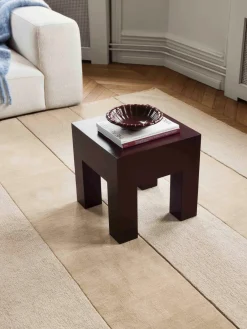 New Alfombra artesanal de lana de pelo corto Sicilian Stripe Rectangular|Alfombras Rectangulares