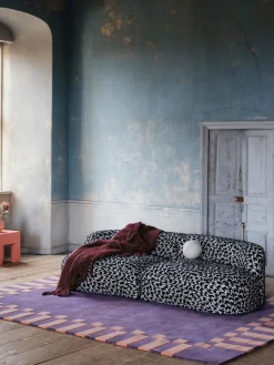 New Alfombra artesanal de lana de pelo largo Tekla Frame Rectangular|Alfombras Rectangulares