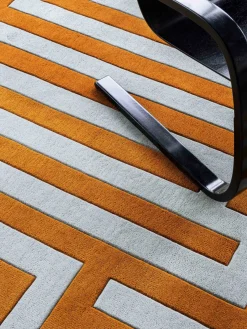 Alfombra artesanal de lana de pelo largo y corto Residue Rectangular|Alfombras Rectangulares