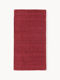 Rectangular|Alfombras Rectangulares>Westwing Collection Alfombra artesanal de lana con estampado geométrico Alexia Rojo