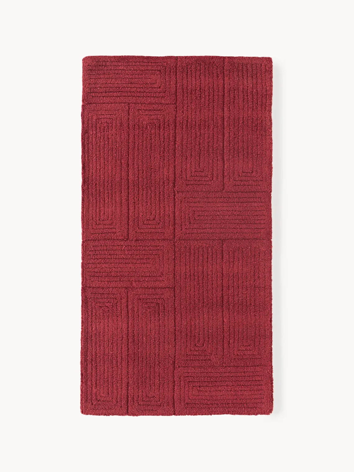 Rectangular|Alfombras Rectangulares>Westwing Collection Alfombra artesanal de lana con estampado geométrico Alexia Rojo