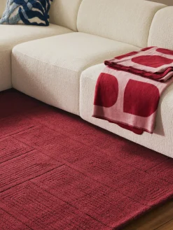 Rectangular|Alfombras Rectangulares>Westwing Collection Alfombra artesanal de lana con estampado geométrico Alexia Rojo