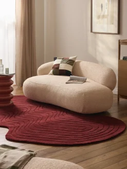 Alfombras Rectangulares|Alfombras></noscript>Westwing Collection Alfombra artesanal de lana con forma orgánica Aliza Rojo vino