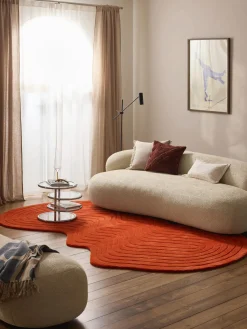 Alfombras Rectangulares|Alfombras></noscript>Westwing Collection Alfombra artesanal de lana con forma orgánica Aliza Naranja oscuro