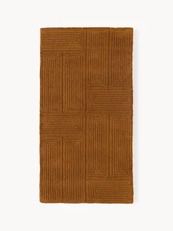 Rectangular|Alfombras Rectangulares>Westwing Collection Alfombra artesanal de lana con estampado geométrico Alexia Ocre