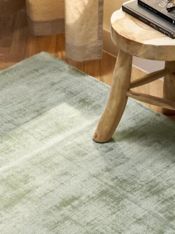 Rectangular|Alfombras Rectangulares>Westwing Collection Alfombra artesanal de viscosa Jane Verde salvia
