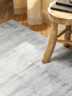 Rectangular|Alfombras Rectangulares>Westwing Collection Alfombra artesanal de viscosa Jane Gris claro