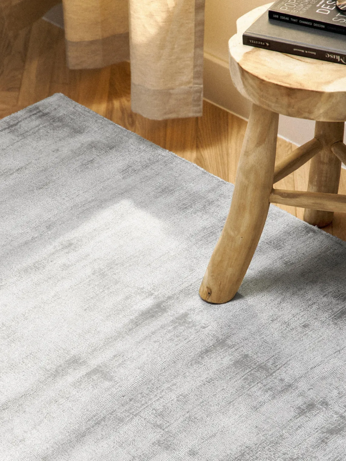 Rectangular|Alfombras Rectangulares>Westwing Collection Alfombra artesanal de viscosa Jane Gris claro