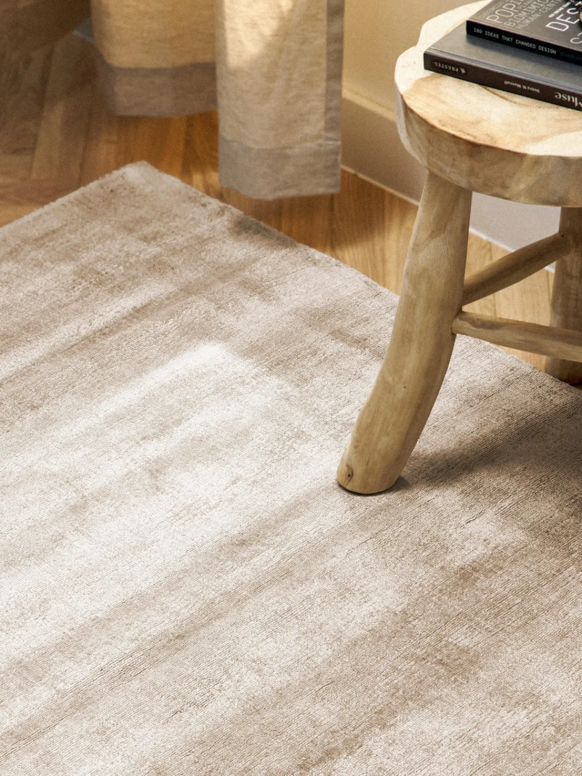 Rectangular|Alfombras Rectangulares>Westwing Collection Alfombra artesanal de viscosa Jane Beige claro