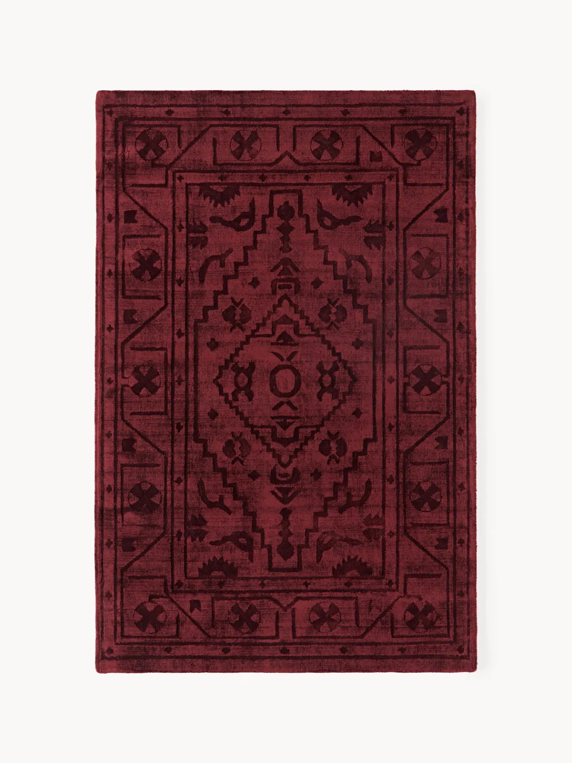 Rectangular|Alfombras Rectangulares>Westwing Collection Alfombra artesanal de viscosa Shaila Rojo vino