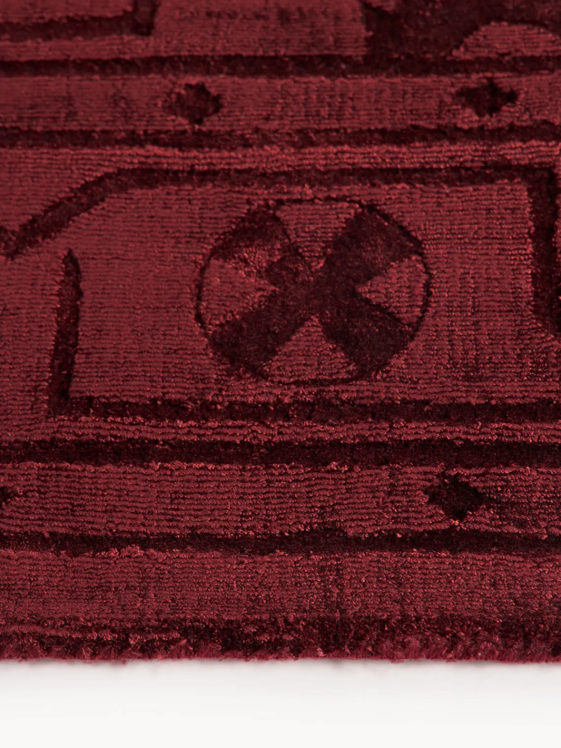 Rectangular|Alfombras Rectangulares>Westwing Collection Alfombra artesanal de viscosa Shaila Rojo vino