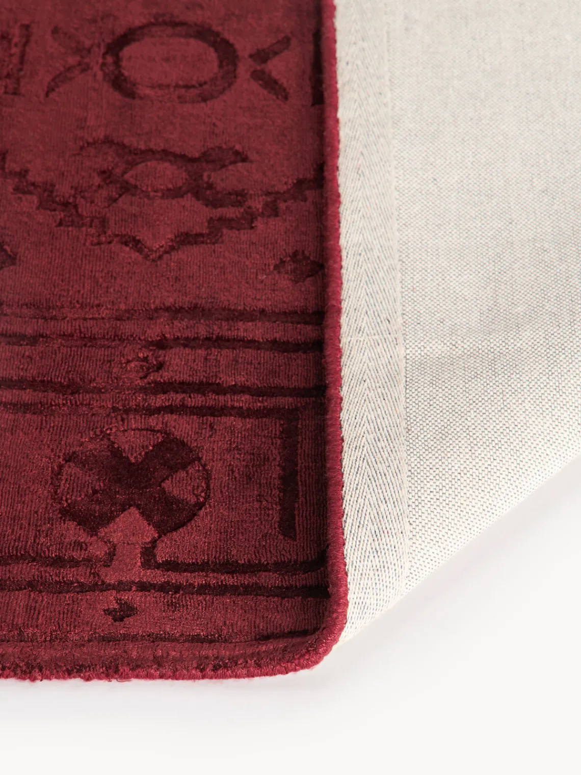 Rectangular|Alfombras Rectangulares>Westwing Collection Alfombra artesanal de viscosa Shaila Rojo vino