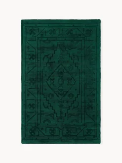 Rectangular|Alfombras Rectangulares>Westwing Collection Alfombra artesanal de viscosa Shaila Verde oscuro