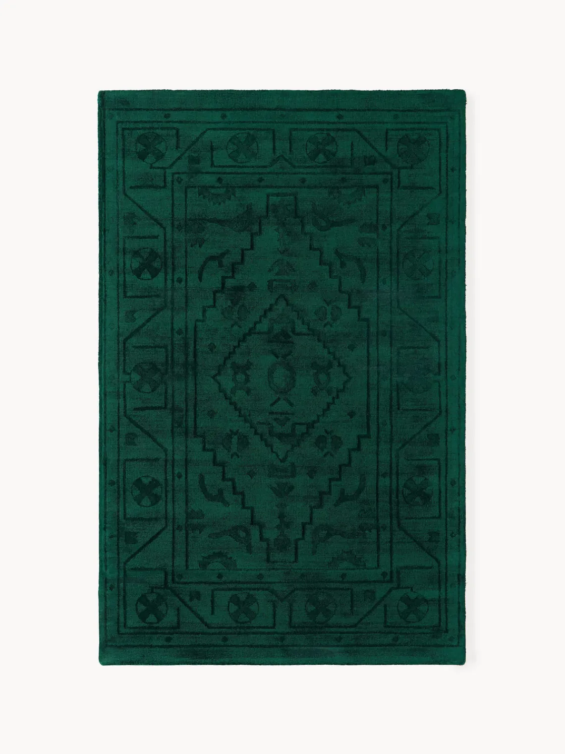 Rectangular|Alfombras Rectangulares>Westwing Collection Alfombra artesanal de viscosa Shaila Verde oscuro